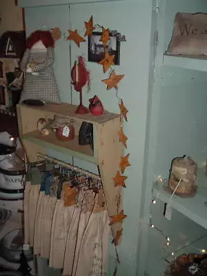 Rusty 2   Tin Stars Wire Garland  4 Ft  Americana Rustic Primitive • $6.49