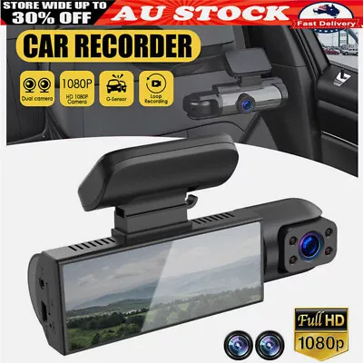 1080P Dual Lens Car Dash Cam G Sensor DVR Front And Rear Camera Video Recorder • $42.99