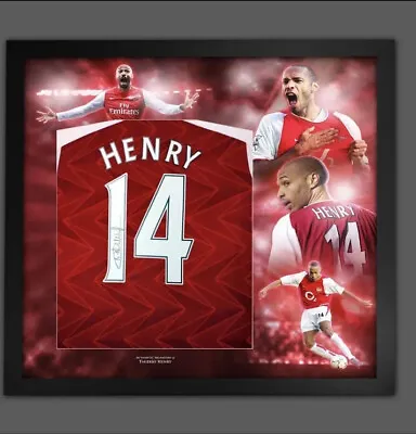 Thierry Henry Signed Arsenal Football Shirt Framed Picture Mount Display • £210