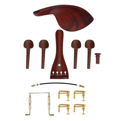 High-Quality 4/4 Violin Parts Set - Rosewood Fittings Chinrest Pegs Tailpiece • $17.09