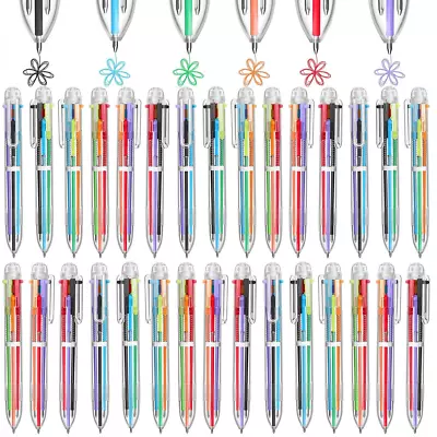 15 Pack 0.5mm 6-in-1 Multicolor Ballpoint Pen 6 Colors Retractable Ballpoint Pen • $6.64