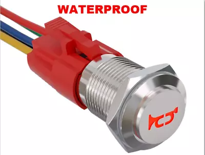 Marine 12V  5A 16mm Momentary Speaker Horn Push Button Switch-Red LED • $16.77