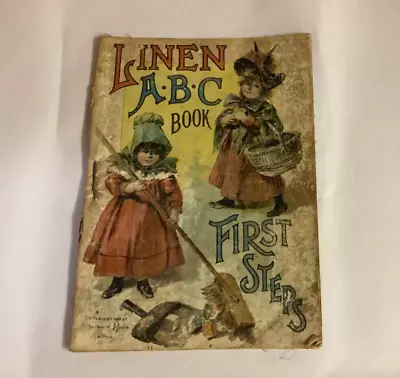 Antique Linen ABC McLoughlin Bros 1899 Alphabet Vintage Childrens Book NY • $22