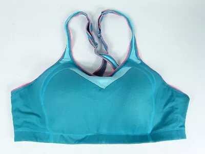 Moving Comfort 300481 Blue Teal / Pink Sports Bra Size XL 38CD-40C • $12.57