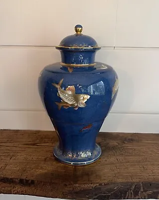 Daisy Makeig-Jones Wedgwood Fairyland Lustre Powder Blue Ginger Jar Urn-C. 1915 • £1946.24