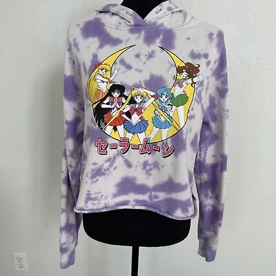 Sailor Moon Tie-Dye Pullover Crop Hoodie Purple Womens Size Small Hot Topic • $24.99