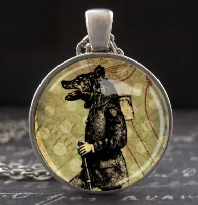 Anthropomorphic Bear Necklace Animated Animals Rabbit Lizard Dog Jewelry Pendant • $25