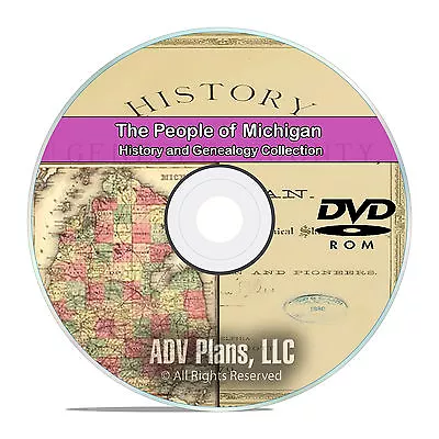 Michigan MI People Cities Family History And Genealogy 305 Books DVD CD B07 • $7.99