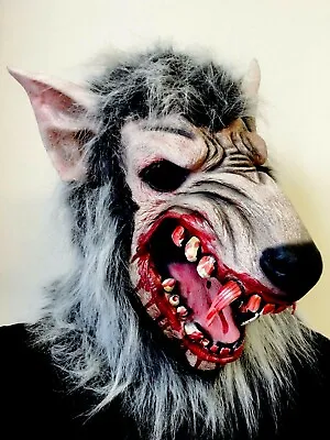 £17.97 • Buy Werewolf Mask Fursuit Wolf Head Masks Latex Halloween Costume Accessory Adult