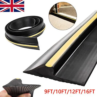 9-16ft Garage Door Floor Threshold Weather Heavy Duty Rubber Draught Excluder • £11.69