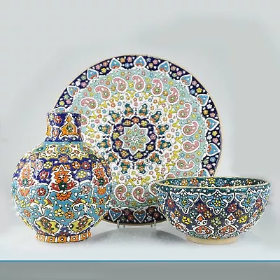 £14.99 • Buy Hand Crafted & Hand Painted Persian Pottery Decorative Mug, Plate, Bowl, Vase