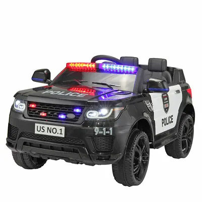 $219.99 • Buy 12V Electric Kids Ride On Toys Police Car W/Remote ​Flashing Light Horn Black