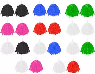 Pair Of Pom Poms Cheerleader Fancy Dress Accessory Dance Group Theatre Shows • £7.99