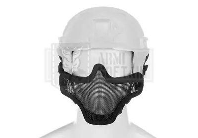 INVADER GEAR Steel Half Face Mask MESH PROTECTION FAST HELMET BLACK AIRSOFT  • £12.53