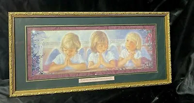 Vtg Homco Home Interiors Matthew 18:20 Angels Gold Frame Picture • $19.99