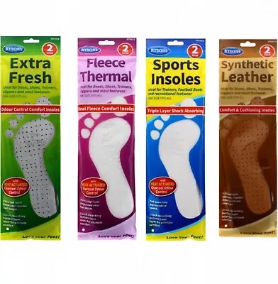 4 X Shoe Insole Insert Fleece Sports Extra Fresh Syn Leather  Mens Women UK 3-11 • £2.79