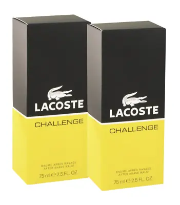 2x Lacoste Challenge Aftershave Balm For Men 75ml • £106.80