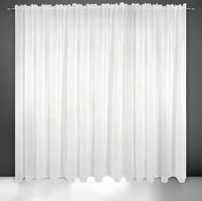 £8.99 • Buy LUCY Voile Curtain - Sheer Curtain With Rufflette Tape Top W138xL98 White