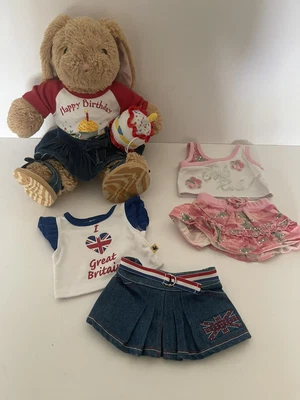 £15 • Buy Build A Bear Happy Birthday  Bunny Rabbit With T Shirt And Denim Skirt + Extra