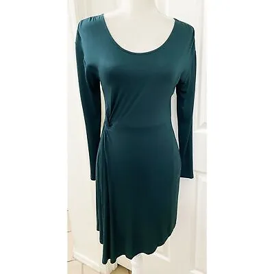 NWT VaVa By Joy Han Women's Dark Green Stretch Fluid Knit Designer Dress SMALL • $14