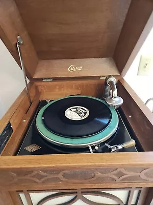 Edison Disc Phonograph Model C150 SM 17040 Oak Case Floor Model. Works. • $350