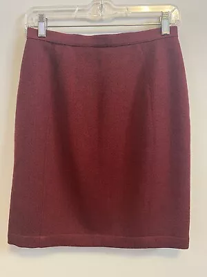 Thierry Mugler Paris 90s  Vintage Pencil Skirt Red Wool Sz Small • $38