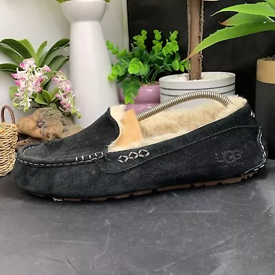 UGG ANSLEY SLIPPER SUEDE BLACK Slip On Show Size 10 US (041917) • $0.01