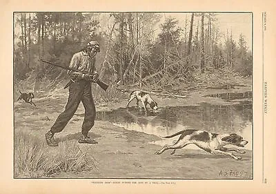 A.B. Frost Native American Deer Hunting Dogs Vintage 1883 Antique Art Print • $25.20