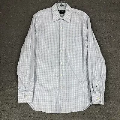 J Crew Shirt Mens Small White Blue Button Up Long Sleeve Haberdashery Adult • $11.99