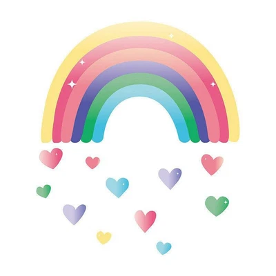 Removable Nursery Wall Decal Stickers Rainbow Wall Sticker Colourful Love Heart • $14.06