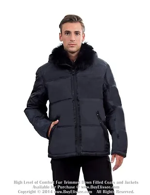 ✅ Goose Down Coat Jacket Parka W/Real Raccoon Fur  Sz 2XL EU 58 Пуховик $595 NWT • $149.95