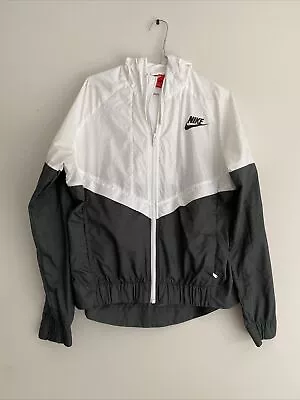 Nike Windbreaker Jacket White/Charcoal Size M • $60