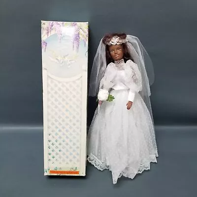 Vtg 1992 AVON Barbie Clone AMBER 11.5  Bride Female African American Doll • $15.20