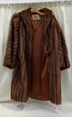 Guild Craft Women Red Brown Vintage Knee Length Mink Fur Coat • $20