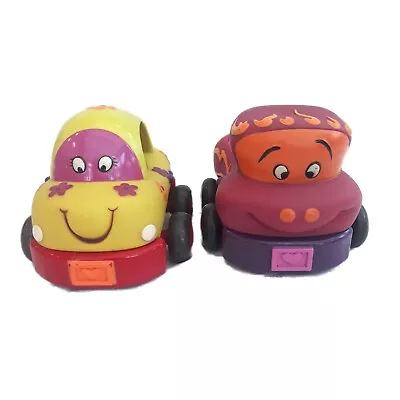 2x Battat Just B You Soft Car Pull Back Toddler Baby Toy Wheeee-is Cars Push • £7.99