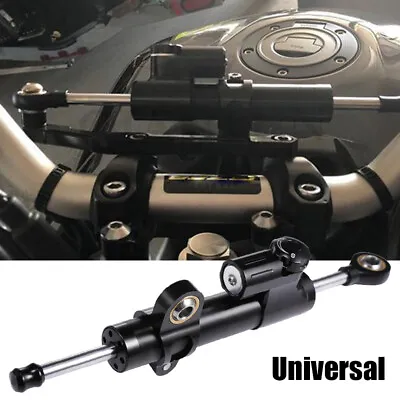 CNC Black Universal Adjustable Steering Damper Stabilizer Motorcycle Accessories • $49.99