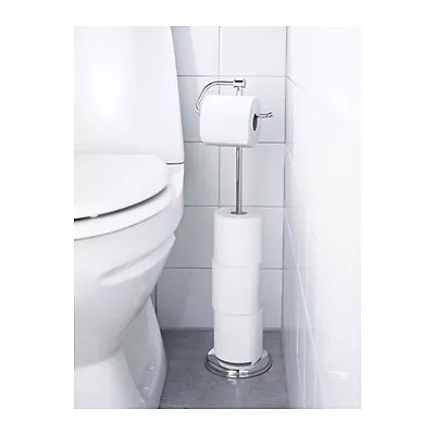 $75.15 • Buy IKEA BALUNGEN Magnetic Bathroom Toilet Paper Roll Holder Stainless Steel Stand