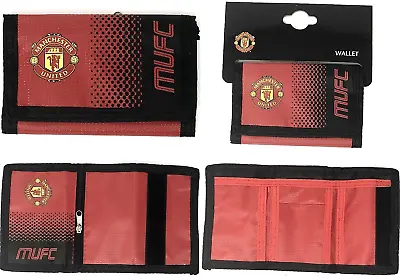 Manchester United Fc Mufc Crested Nylon Pocket Money Wallet Cash Credit Card Fd • £13.45