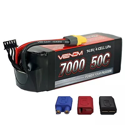 Venom Drive Series 50C 4S - 7000mAh 14.8V LiPo RC Battery - Universal 2.0 Plu... • $148.79