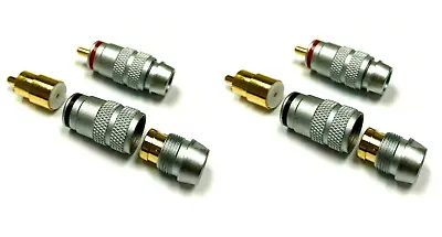 4pcs RCA Male Plug Gold Plated Audio Metal Adapter Connector Pro Hi-Fi Home Car • $9.99