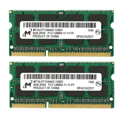 16GB 2x 8GB DDR3 1600 MHz PC3-12800 CL11 Laptop RAM Memory For Apple MacBook Pro • $26.09