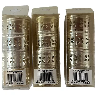 Vintage Silver Plated Napkin Rings Set Of 12 Cut Out India Dinner Party Holiday • $20.69