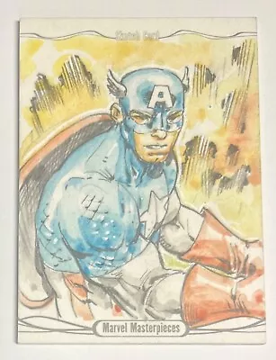 2016 Upper Deck Marvel Masterpieces Sketch Card Captain America By Jim Jimenez • $2.25