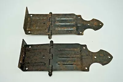 2 Antique Vintage Iron Industrial Barn Door Gate Hinges Steam Punk • $43.99