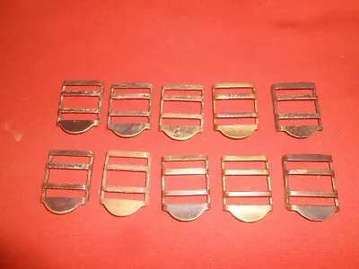 U.S.ARMY: WWII 10 BUCKLES From Brass  For COMBAT SUSPENDERS  MILITARIA 'used' • $24.99