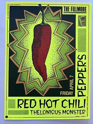 $125 • Buy Red Hot Chili Peppers Original Concert Poster From 1989 Fillmore Concert