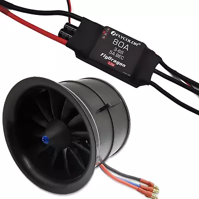 EDF 70Mm 3400KV 4S RC Jet Airplane 12 Blades Ducted Fan With RC Brushless Motor  • $122.83