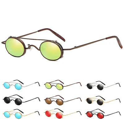 Retro Round Metal Sunglasses Men Women Vintage Gothic Steampunk Fashion Glasses • $11.99