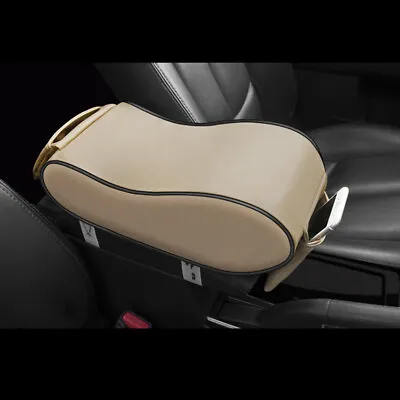 Universal Car Center Console Arm Rest Cover Pad PU Leather Armrest Mat Beige X1 • $22.97