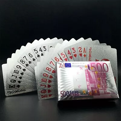 £3.85 • Buy Waterproof Pure Silver Plastic Poker Table Game Cards PVC EURO Playing Cards